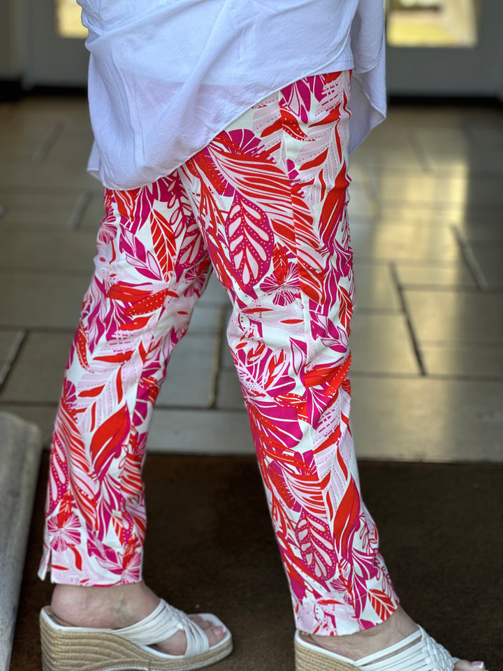 Pull Up Ankle Grazer Trouser - PINNS - 302CT | Tropical Paradise