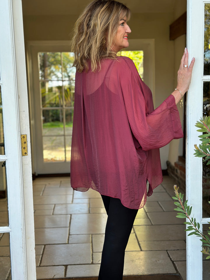 Naomi Silk Blouse | Merlot