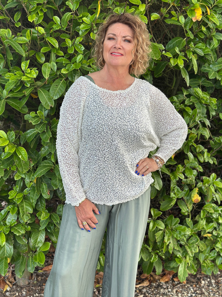 Sequin Elegant Jumper- Malissa J | Cream