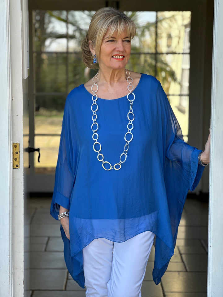 Mia Silk Blouse | Royal Blue