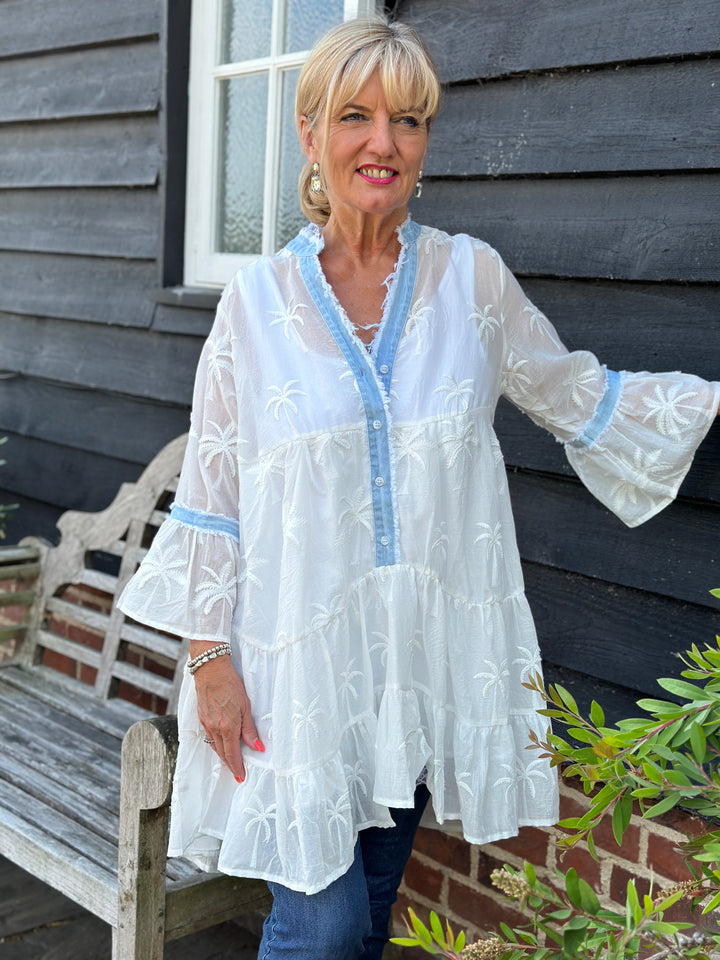 Bali Palm Tunic | White
