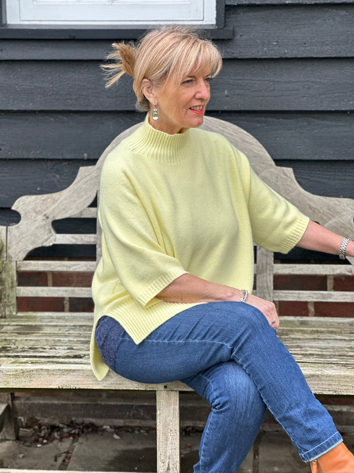 Ribbed High Neck Knit Top | Lemon - Mandy's Heaven 