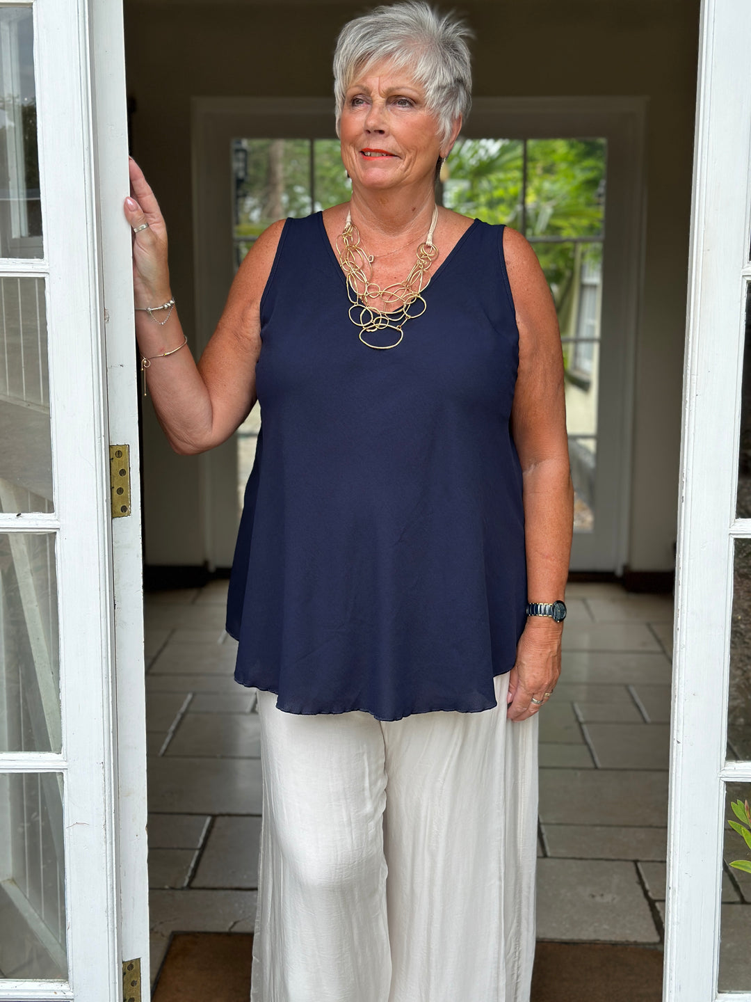 Swing Back Vest Top | Navy