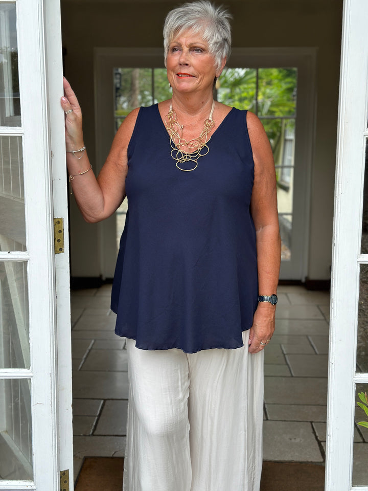 Swing Back Vest Top | Navy