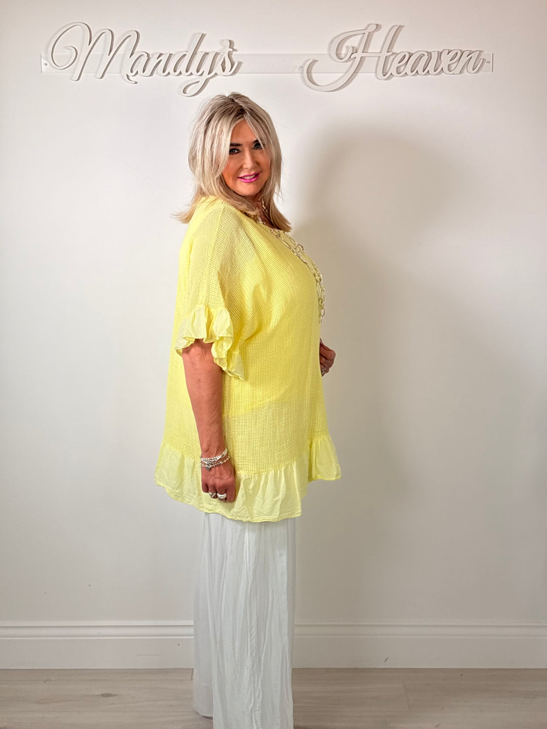 Mesh Textured Blouse | Lemon
