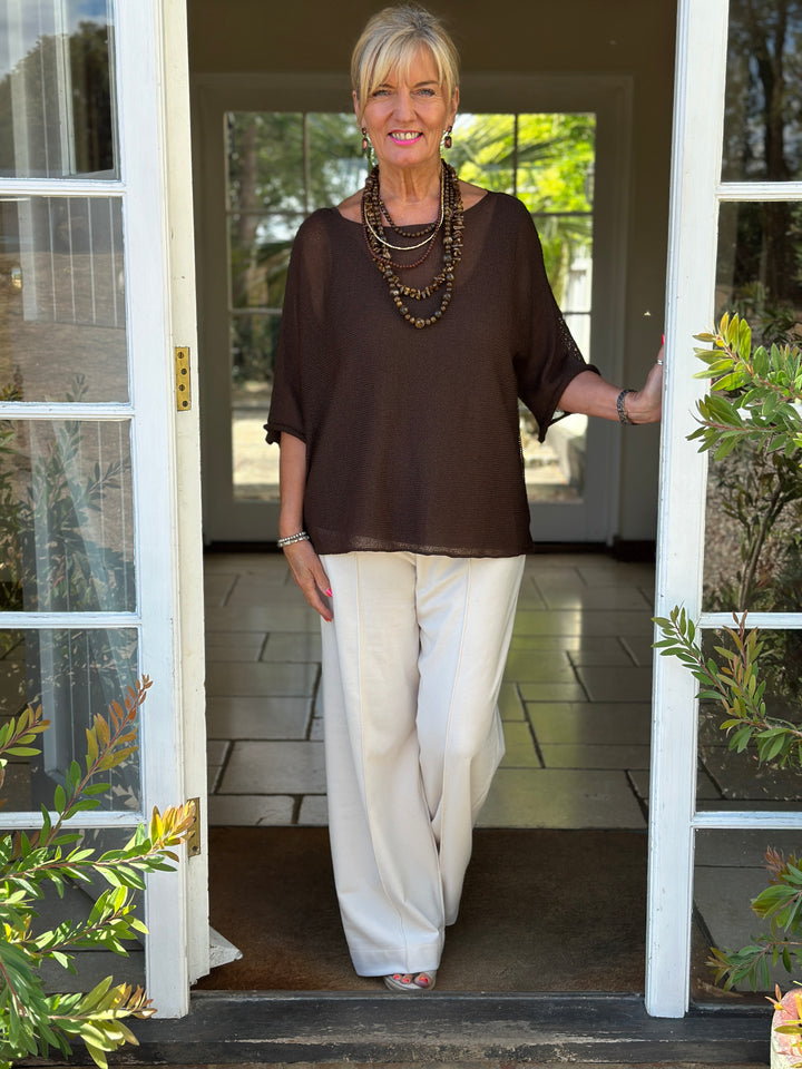 Lightweight Throw Over Top | Chocolate Brown