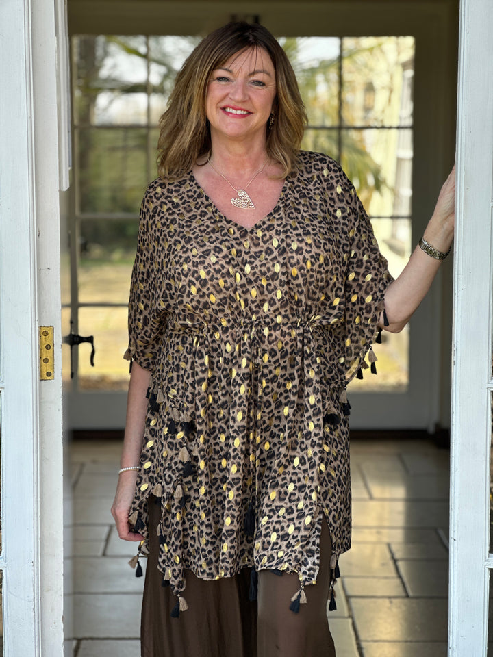 Luxe Print Tassel Kaftan - Malissa J | Leopard