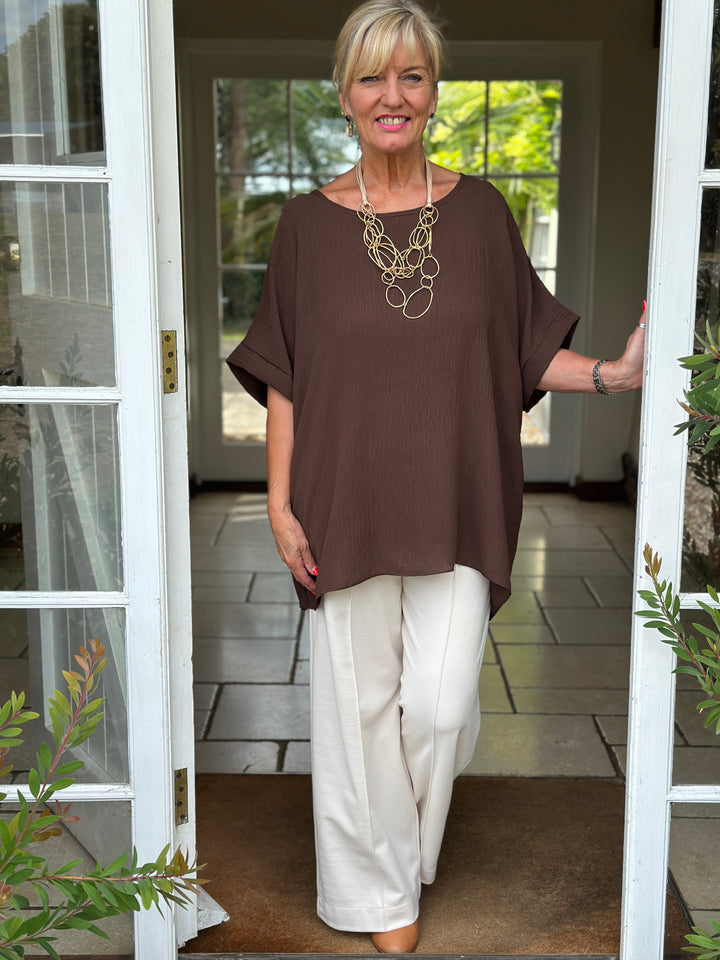 Everyday Essential Relaxed Top | Chocolate Brown