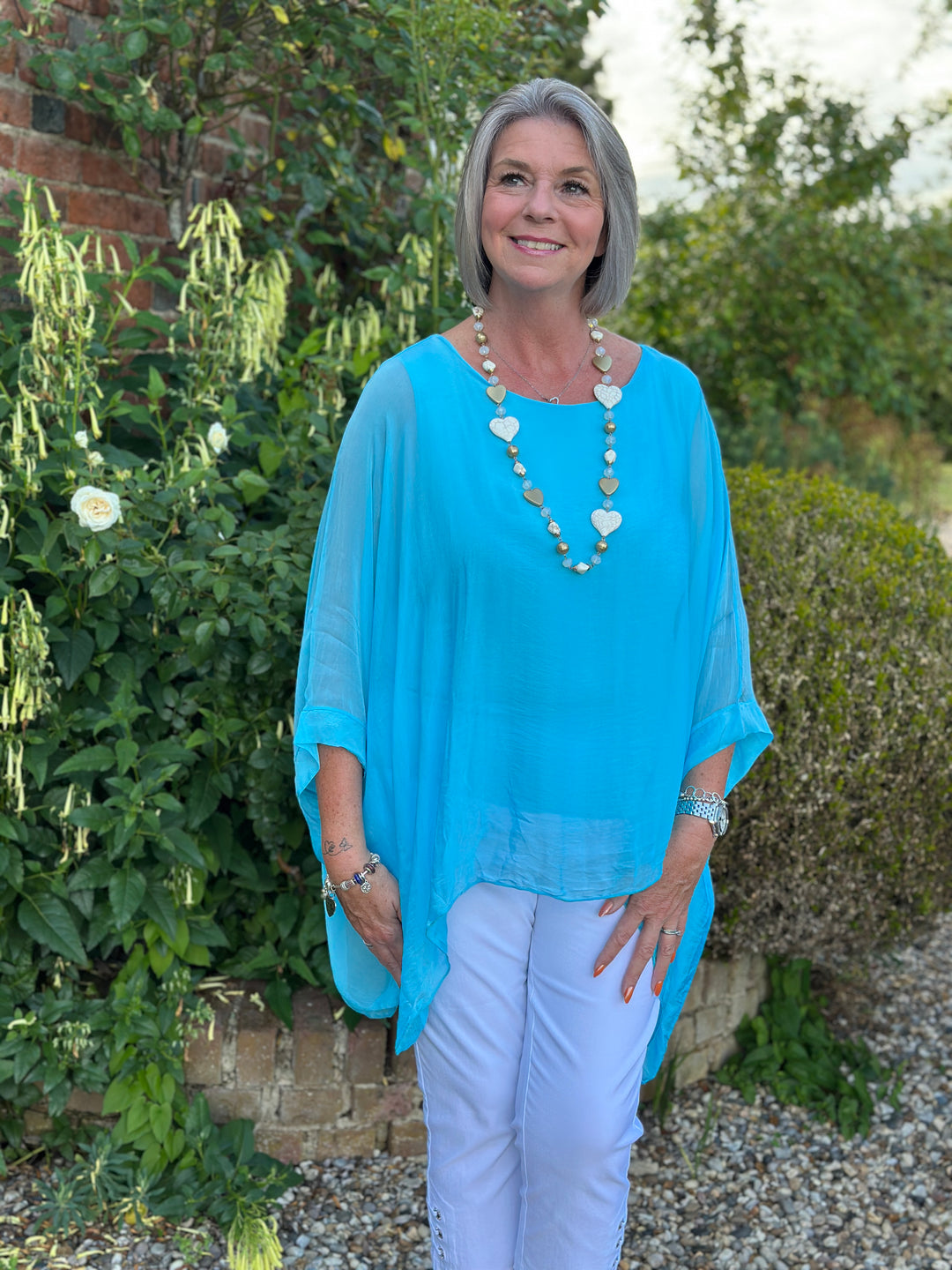 Mia Silk Blouse | Aqua