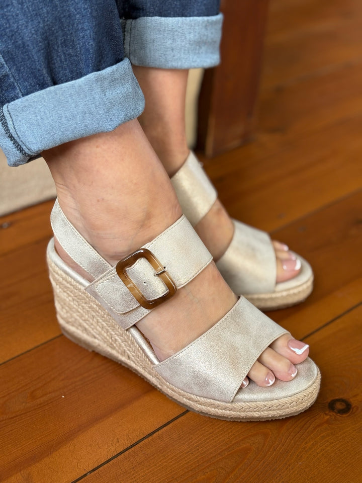 Lunar Rochester Wedge Sandal | Gold