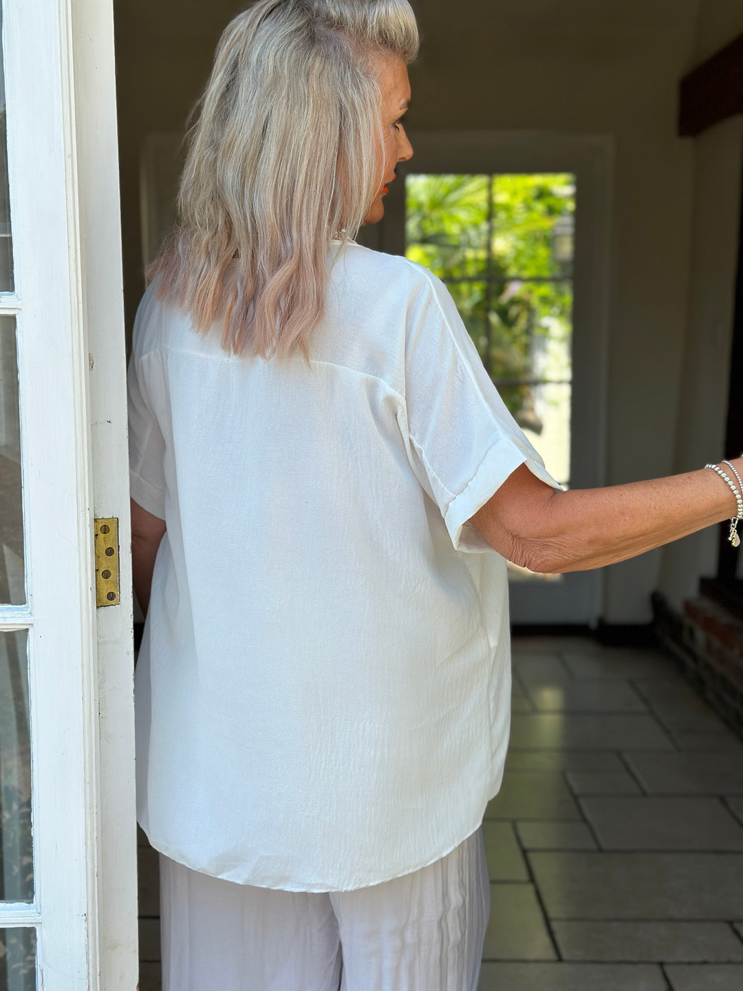 Oversized Staple Top | White