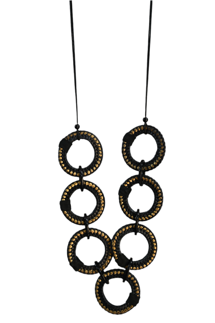 Black Multi Ringlet Necklace