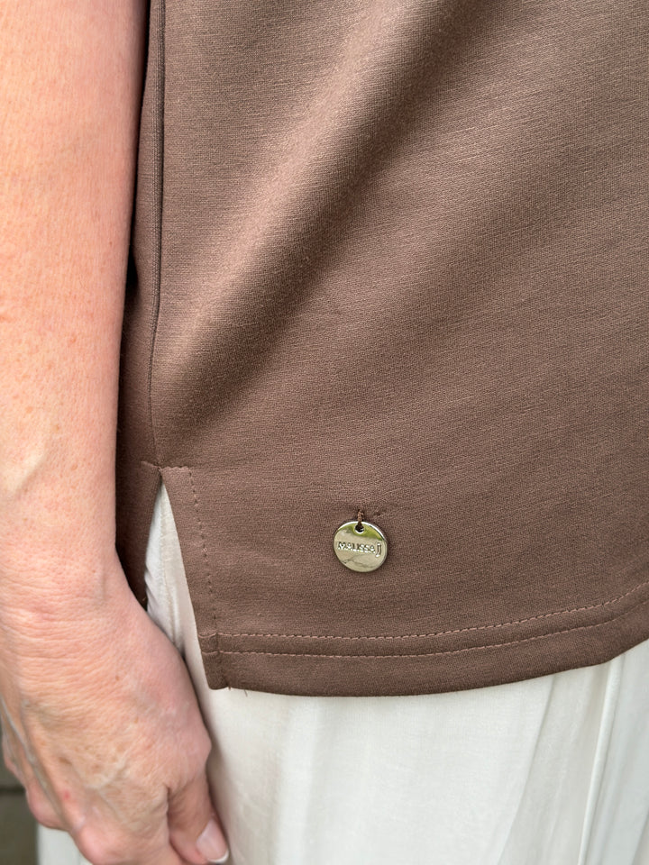 Luxe V-Neck Jersey Tee - Malissa J | Brown