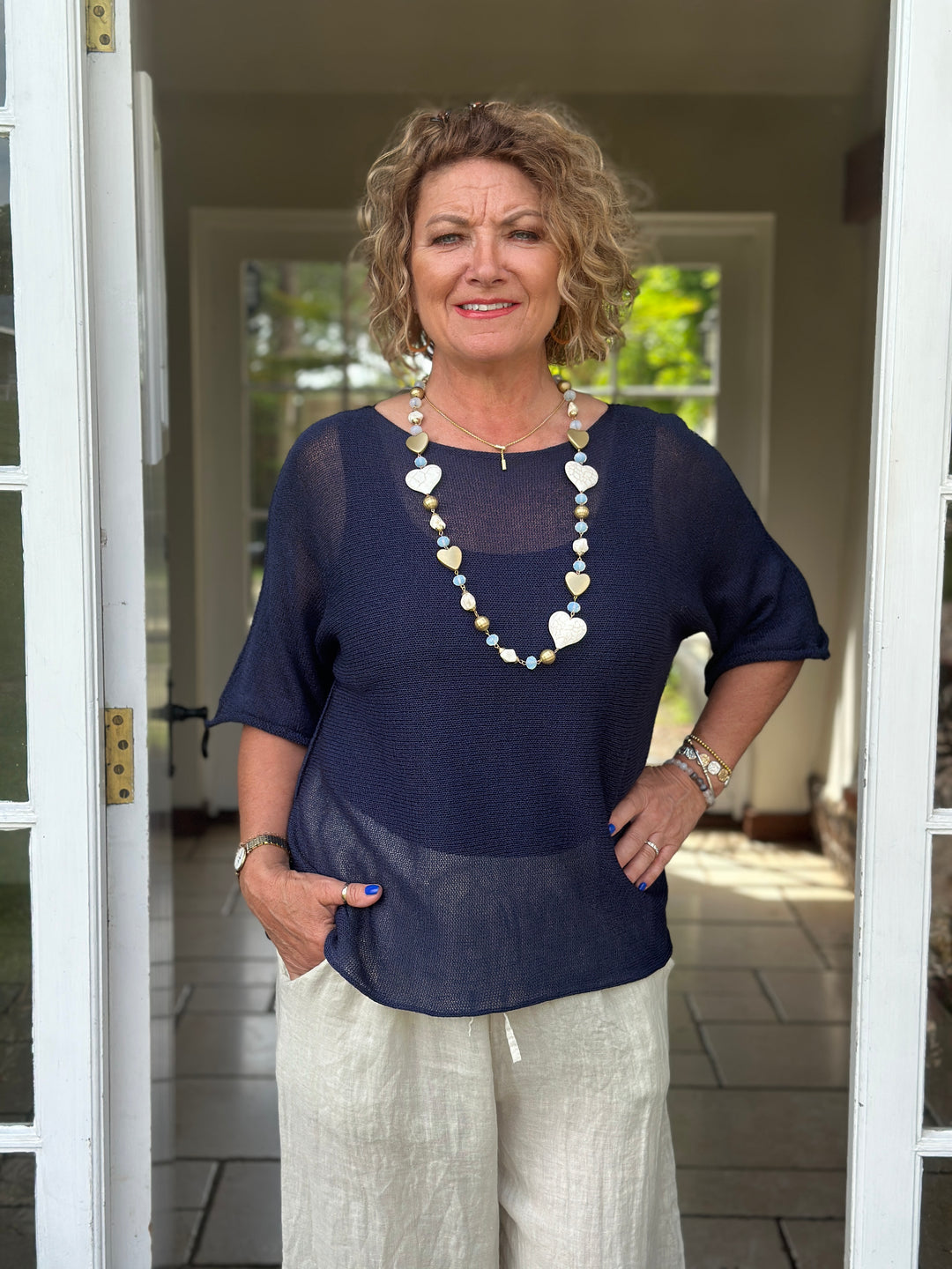 Lightweight Throw Over Top | Navy
