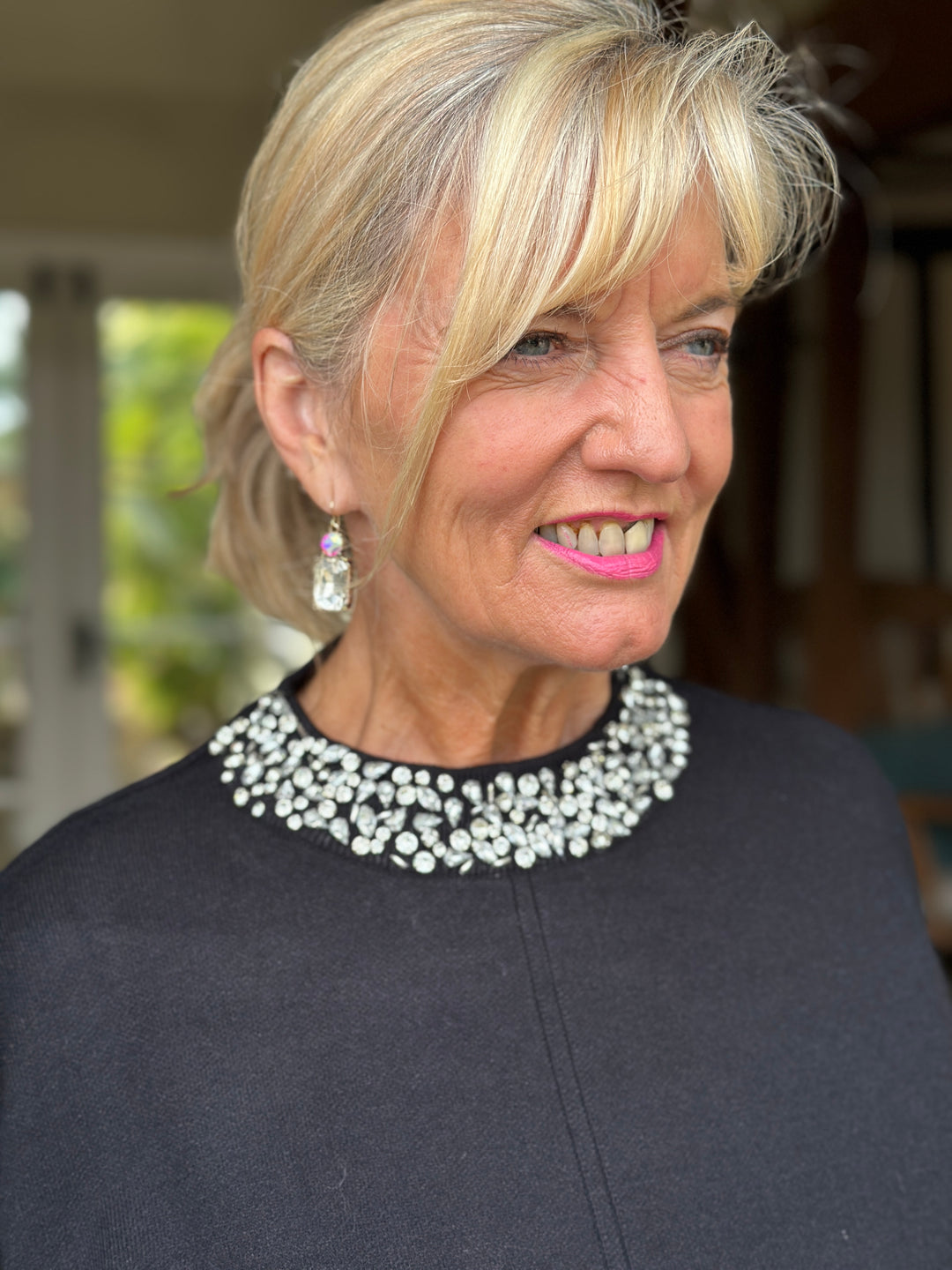 Embellished Neckline Jumper - Malissa J | Black