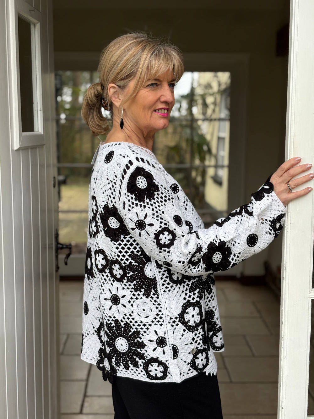 Crochet Flower Jumper Malissa J | Monochrome - Mandy's Heaven 