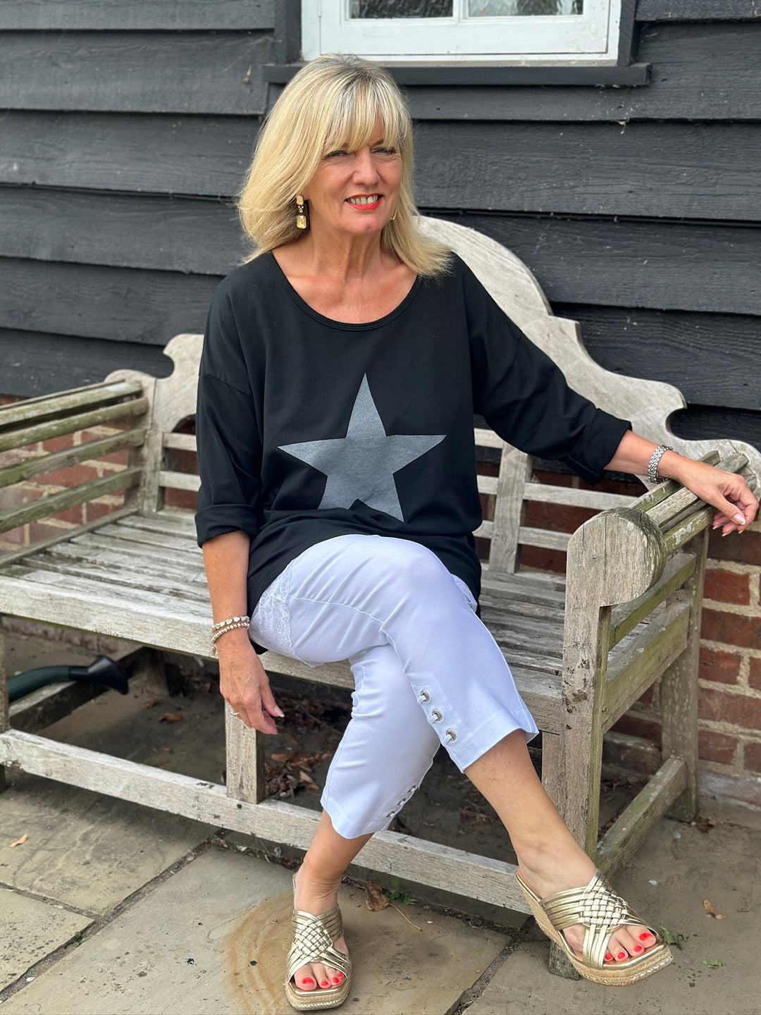 Cotton Star Lightweight Sweatshirt | Black