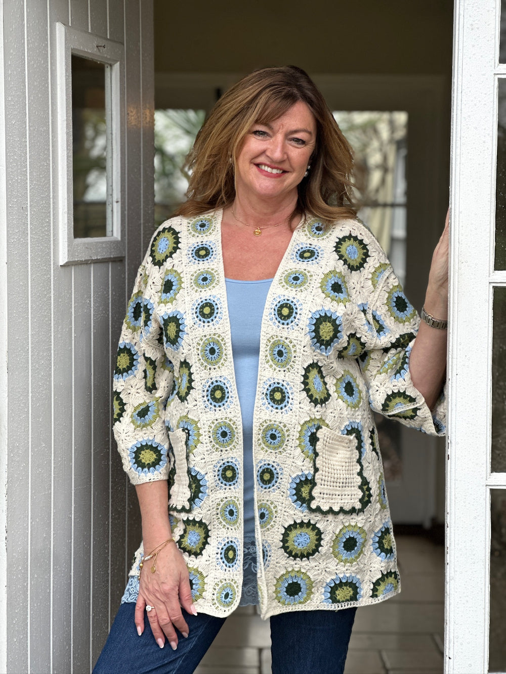 Crochet Circle Design Cardigan | Moss - Mandy's Heaven 