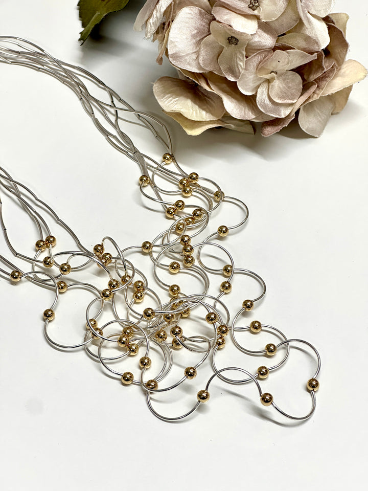 Twisted Bead Lightweight Strand Necklace | Gold