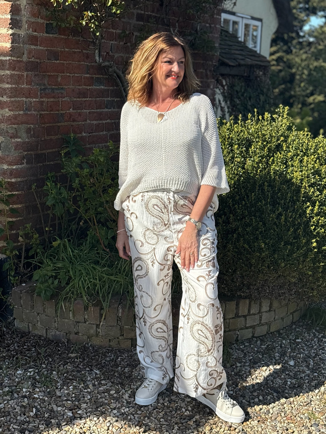 Luxury Crochet Net Top | White