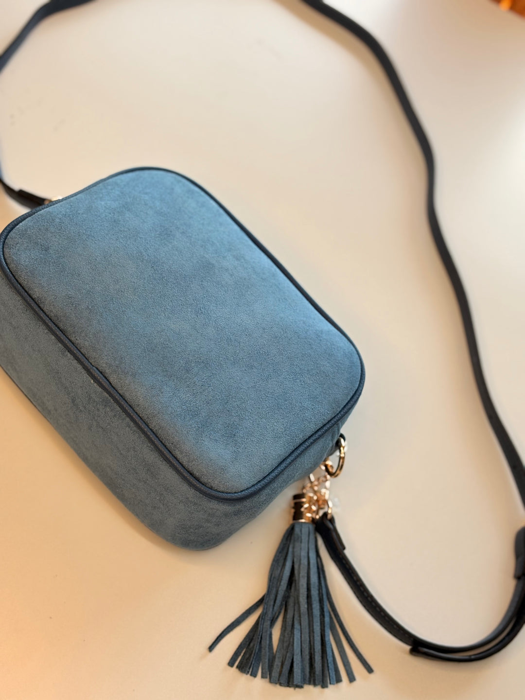 Suede Cross Body Bag | Navy