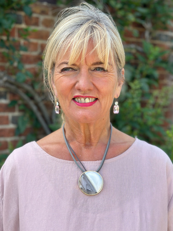 Two-Tone Moon Short Necklace | Silver & Gold