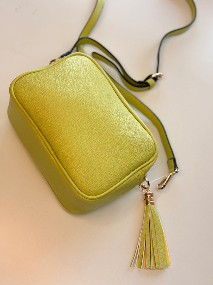 Faux Leather Cross Body Bag | Lime