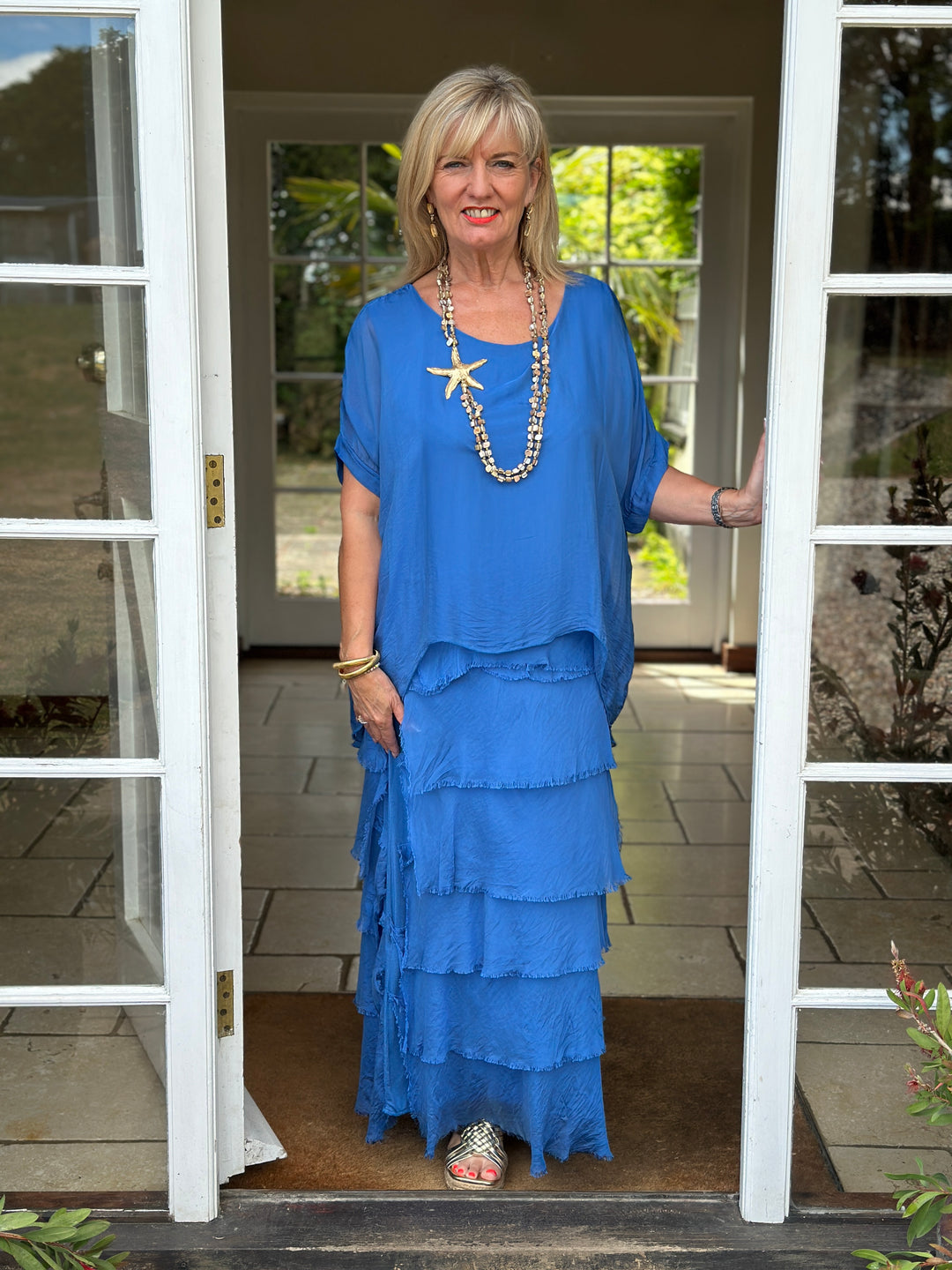 Silk Tiered Ruffle Dress | Royal Blue Mandy's Heaven Silk Tiered Ruffle Dress | Royal Blue Mandy's Heaven