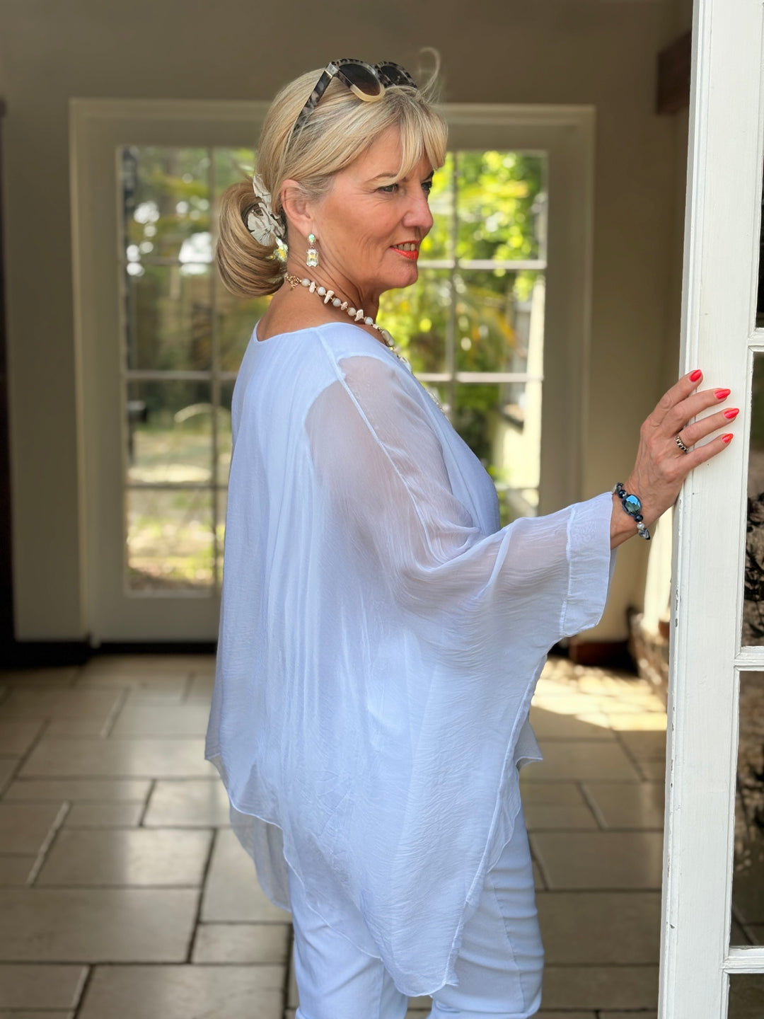 Mia Silk Blouse | White