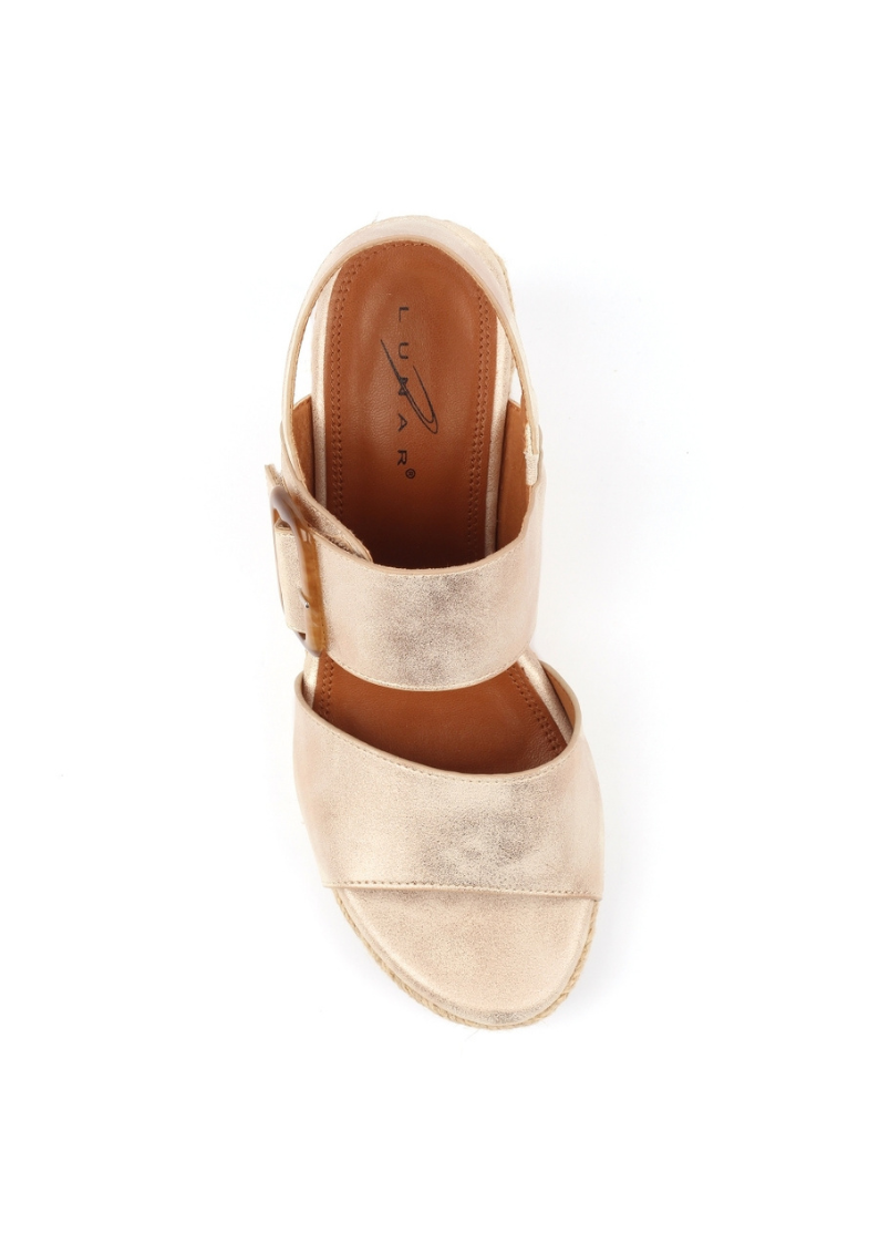 Lunar Rochester Wedge Sandal | Gold