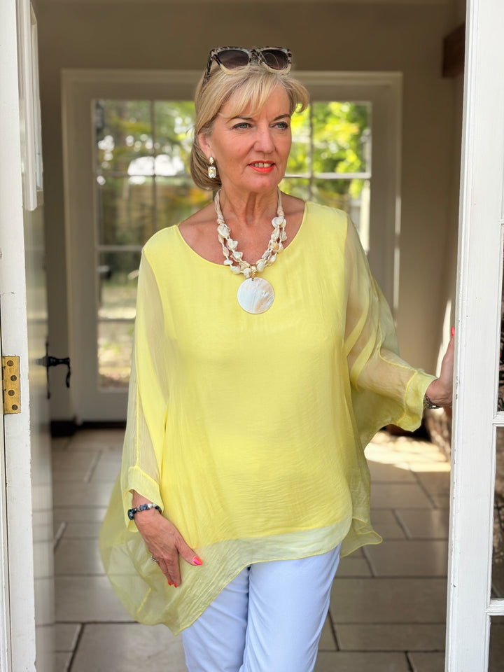Mia Silk Blouse | Lemon