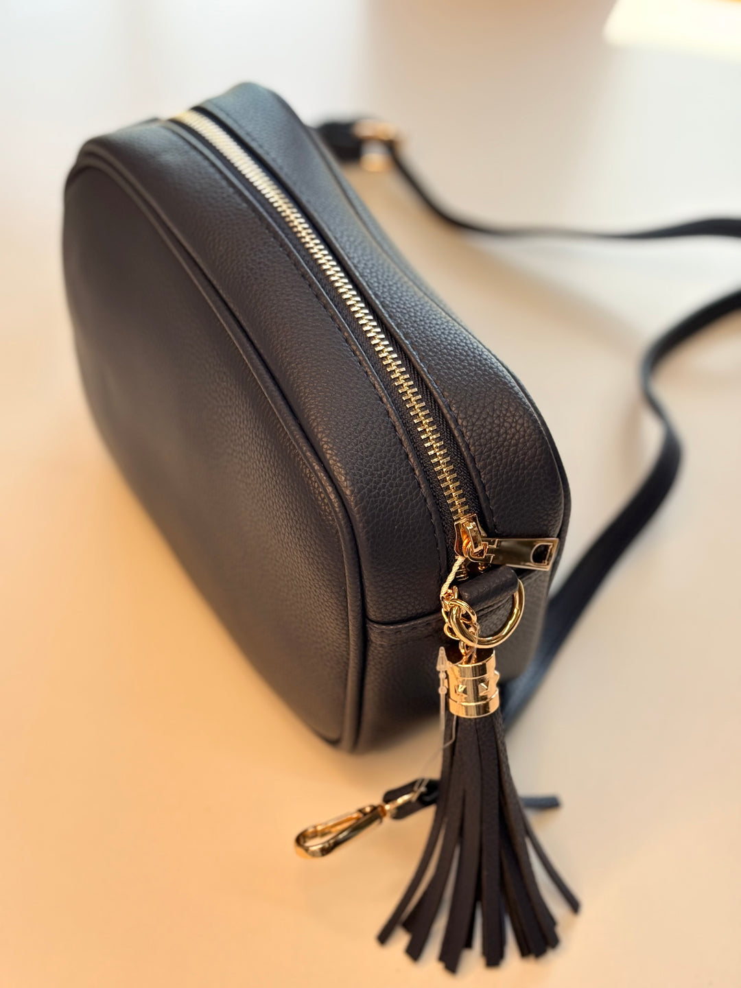Faux Leather Cross Body Bag | Navy