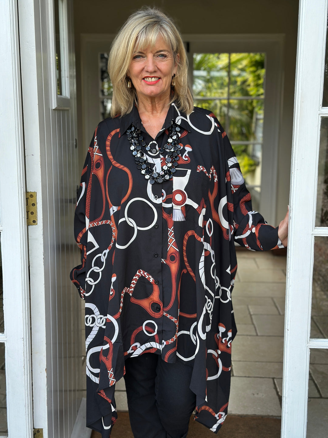 Asymmetric Abstract Shirt - Malissa J | Brown