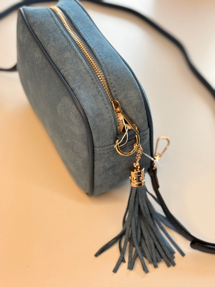 Suede Cross Body Bag | Navy