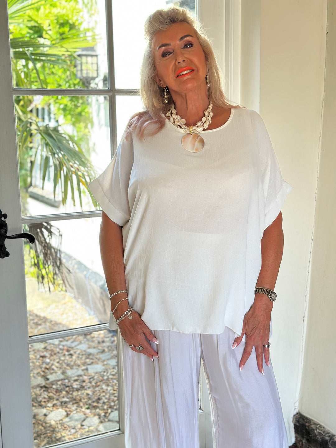 Oversized Staple Top | White