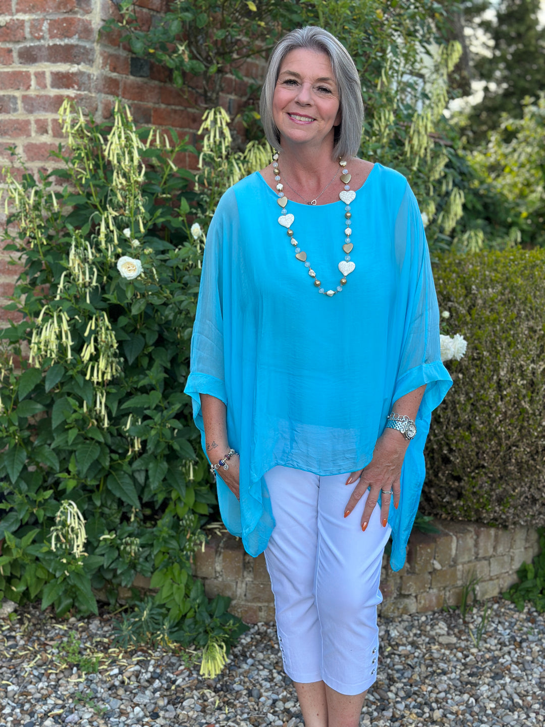 Mia Silk Blouse | Aqua
