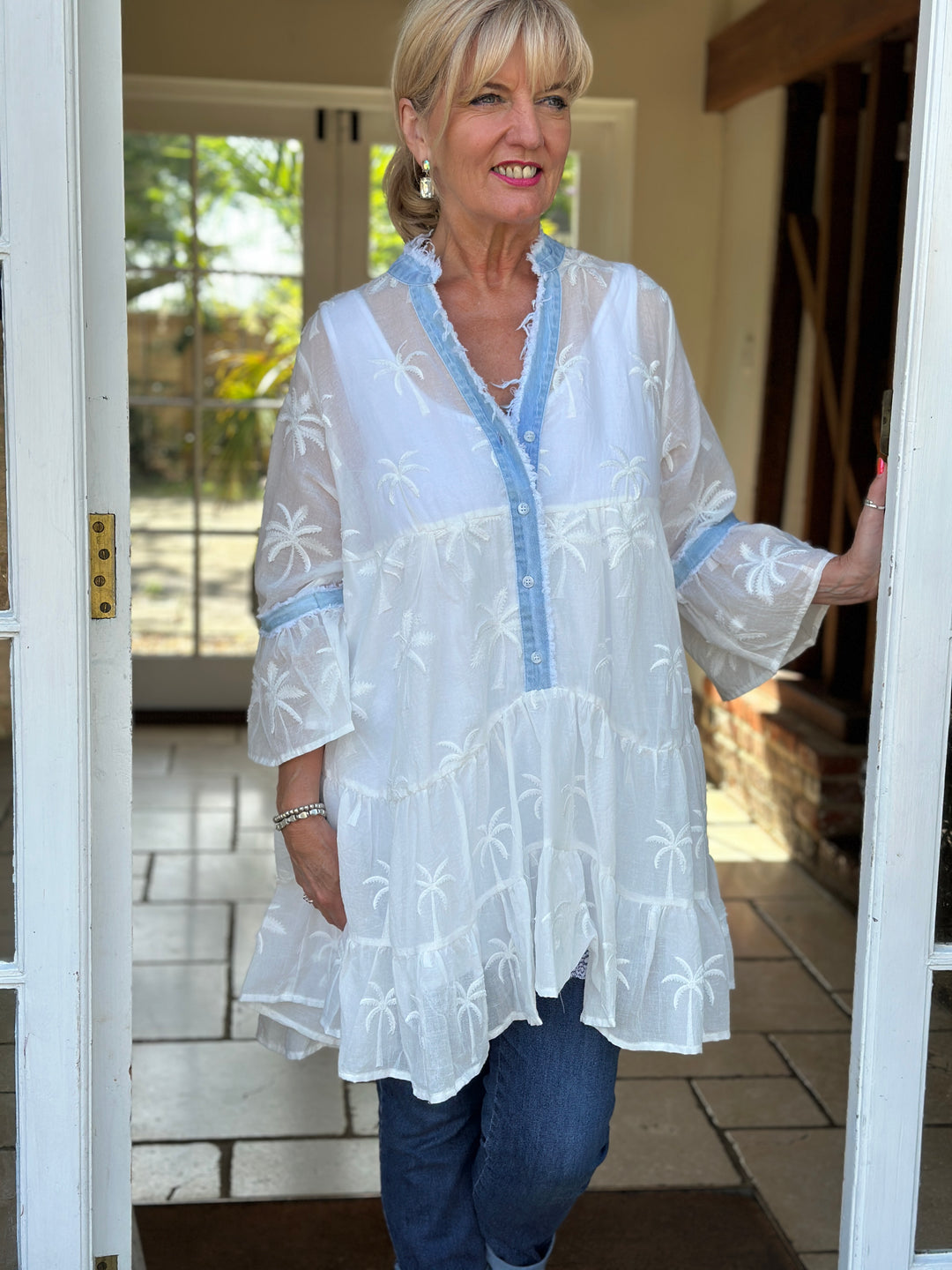 Bali Palm Tunic | White
