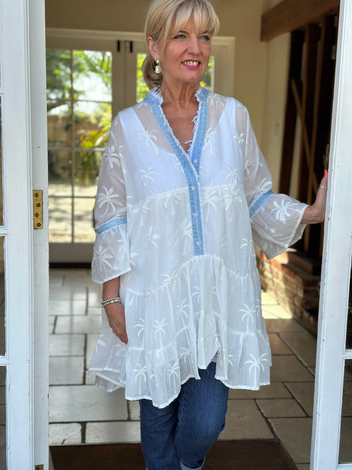 Bali Palm Tunic | White