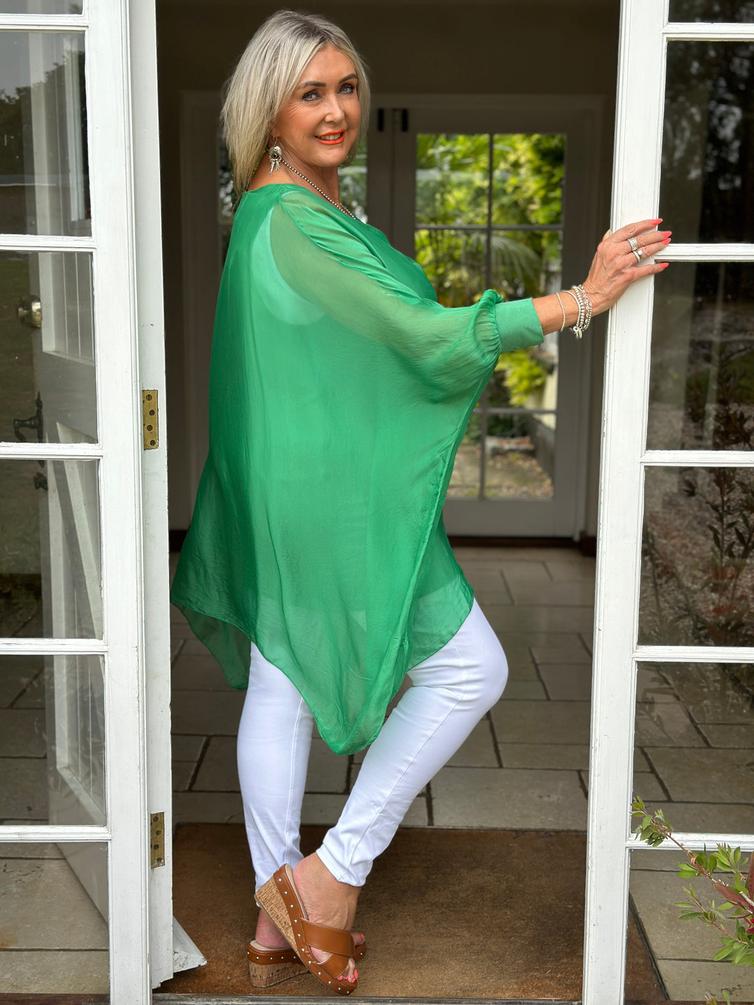 Bella Silk Blouse | Emerald