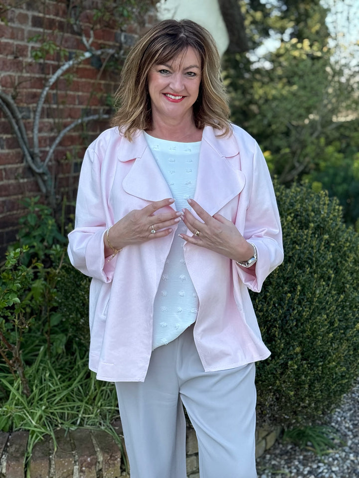 Soft Feel Lightweight Biker Jacket | Rose Pink