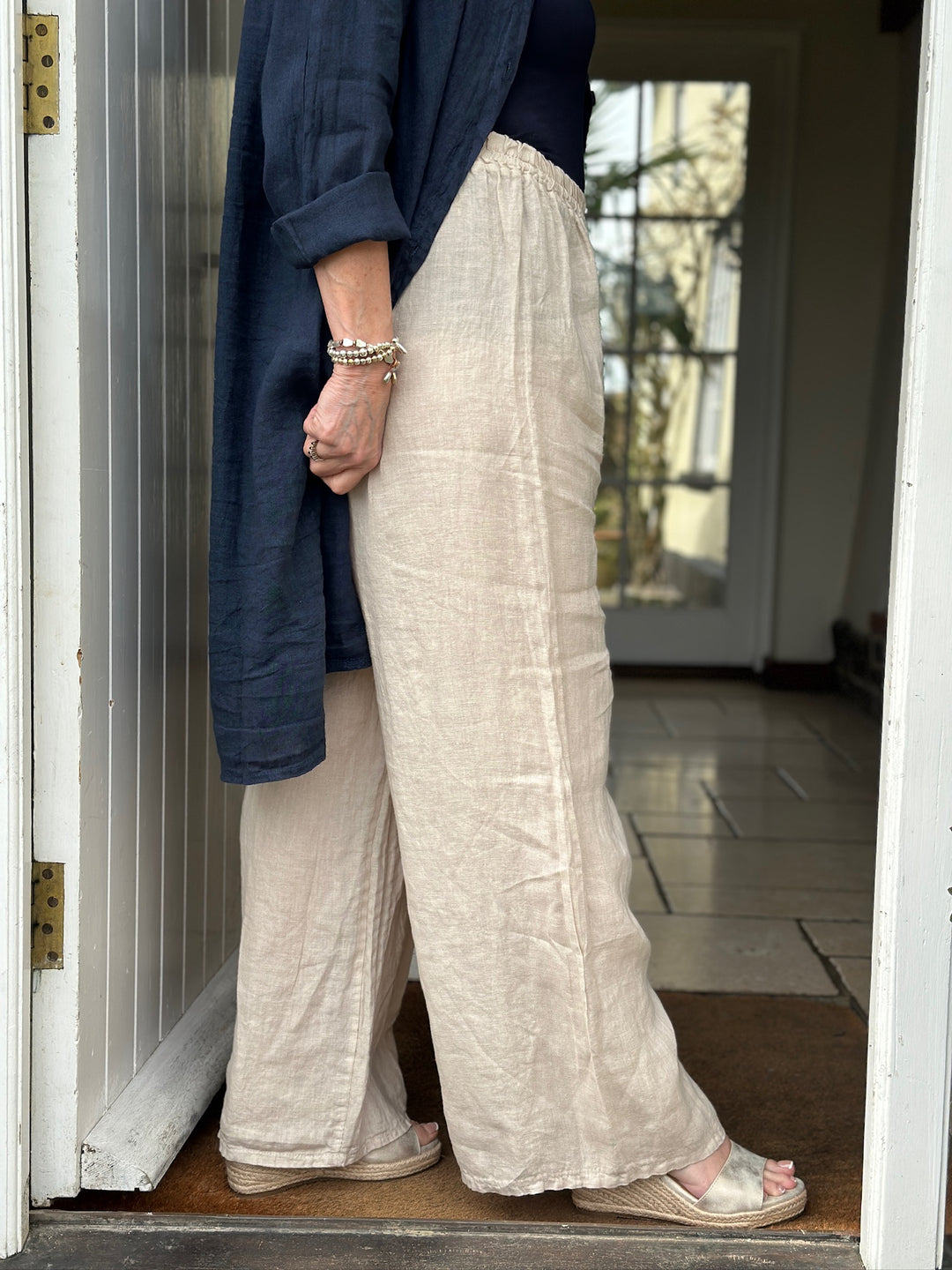 Floaty Linen Trouser | Beige