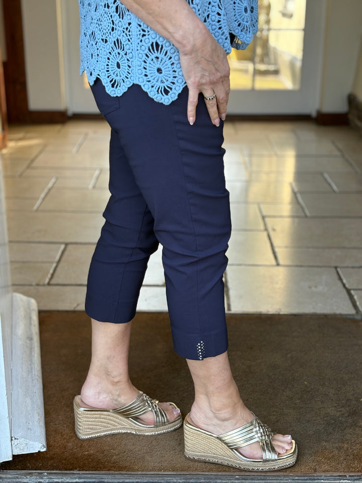 PINNS Bengaline Crop With Diamante Detail 604C | Navy