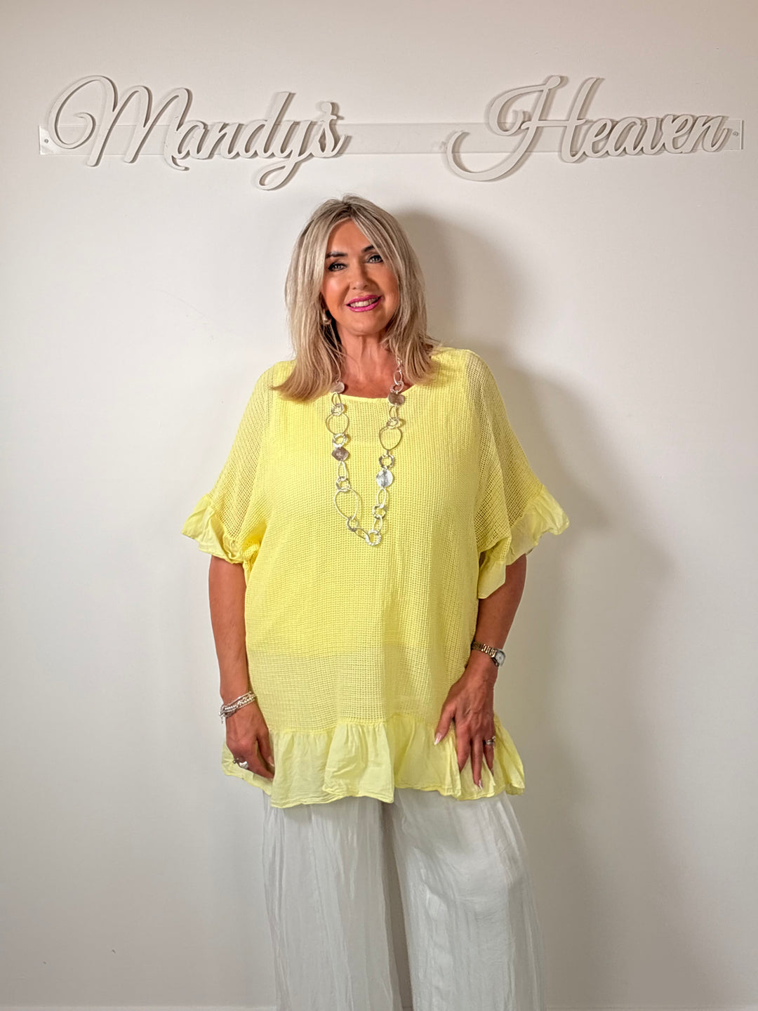 Mesh Textured Blouse | Lemon