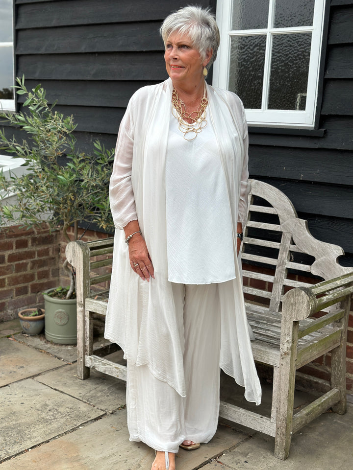 Longline Waterfall Cardigan | Ivory