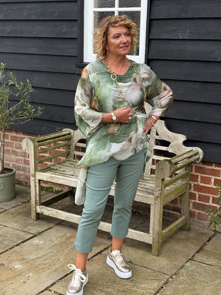 PINNS Slim Fit Crop Trouser 302C | Sage