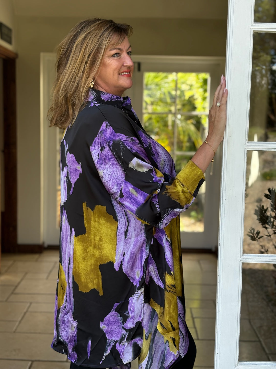 Asymmetric Abstract Shirt - Malissa J | Lilac