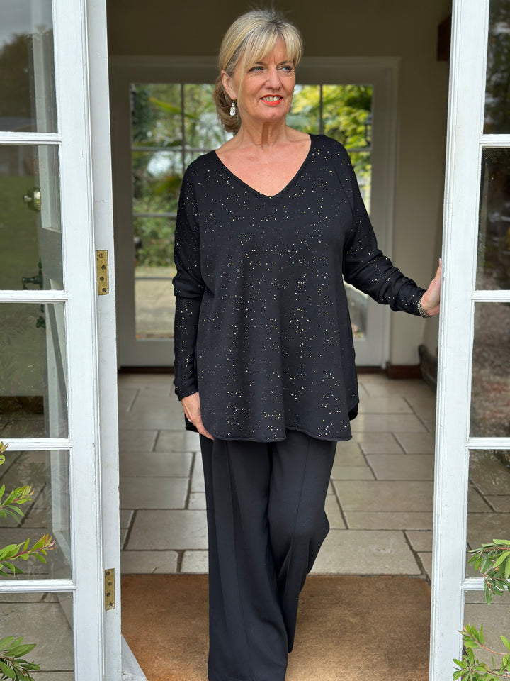 Lightweight Sparkle Jumper | Black