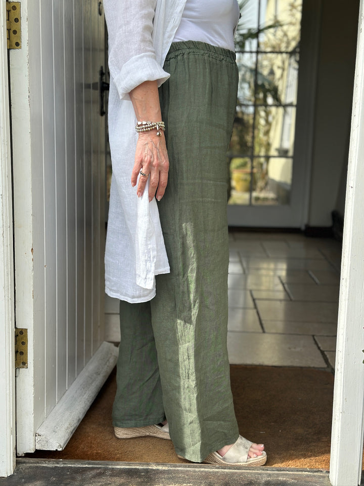 Floaty Linen Trouser | Khaki