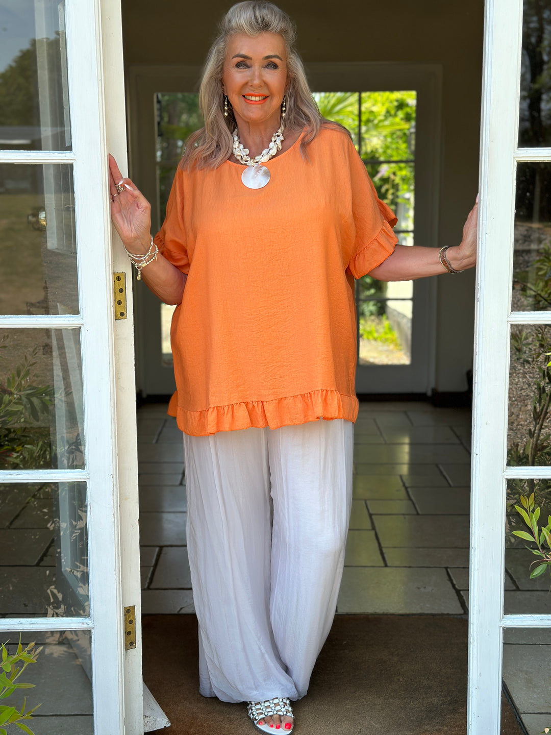Rosie Ruffle Top | Orange
