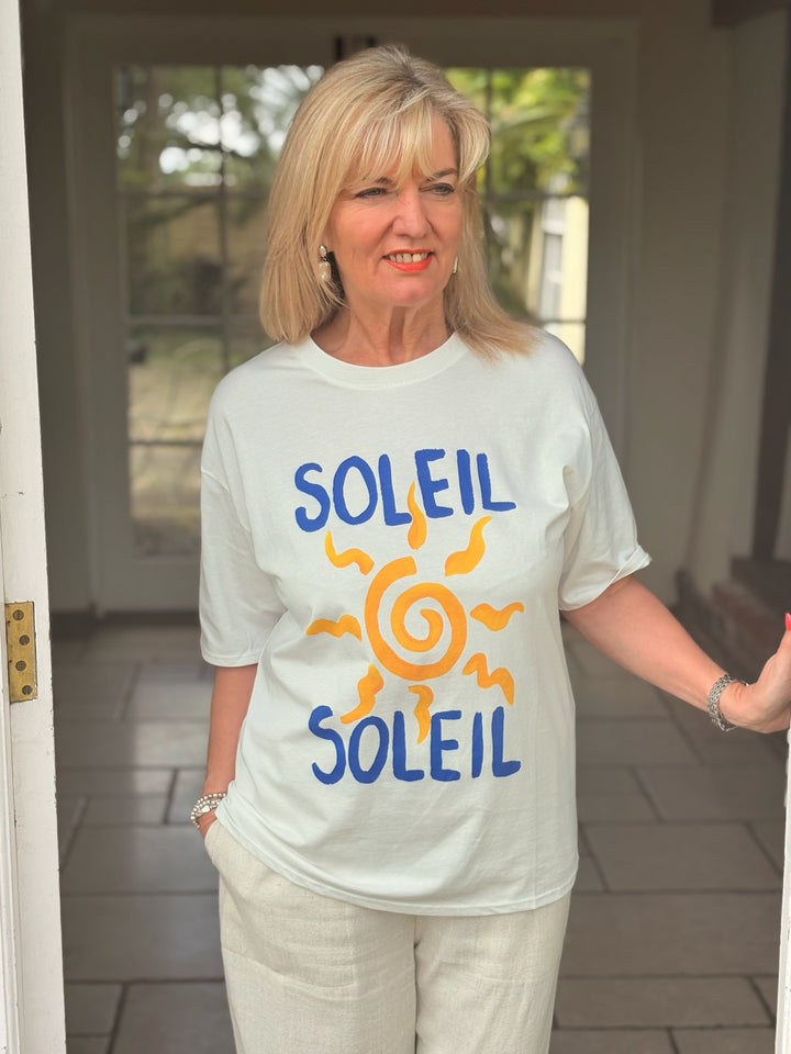 Soleil Motif T-shirt | White